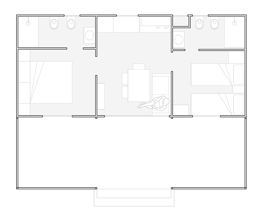 Planimetria Bungalow Wave