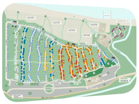 Mappa posizione Bungalow Wave nel camping